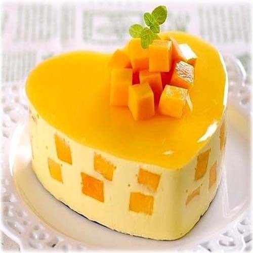 Heart Shape Mango Cake half kg